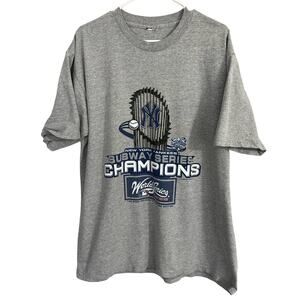VTG Lee Sport NY Yankees 2000 Subway Series Champions XL Gray Official T-shirt
